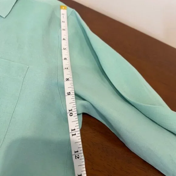 Talbots Linen Button Down Shirt Size 14 Used - Picture 11 of 14